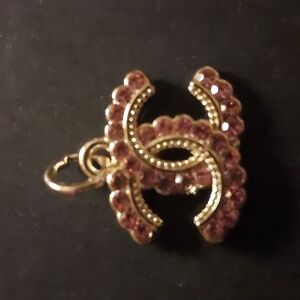CC Gold and Pink Zipper Pull Charm Pendant